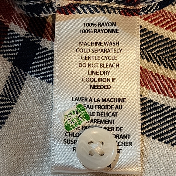 BLL New York Collegiate Plaid Button Down Shirt Red White Blue Size S - Picture 7 of 7